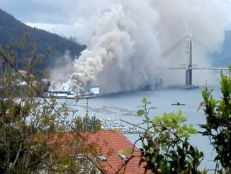 Spanish Frozen Seafood Factory on Fire