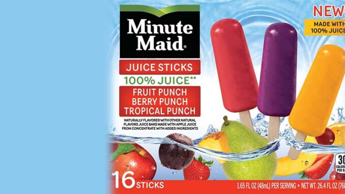 J&J Snack Foods Launches Minute Maid® 100% Juice Sticks - Frozen Food